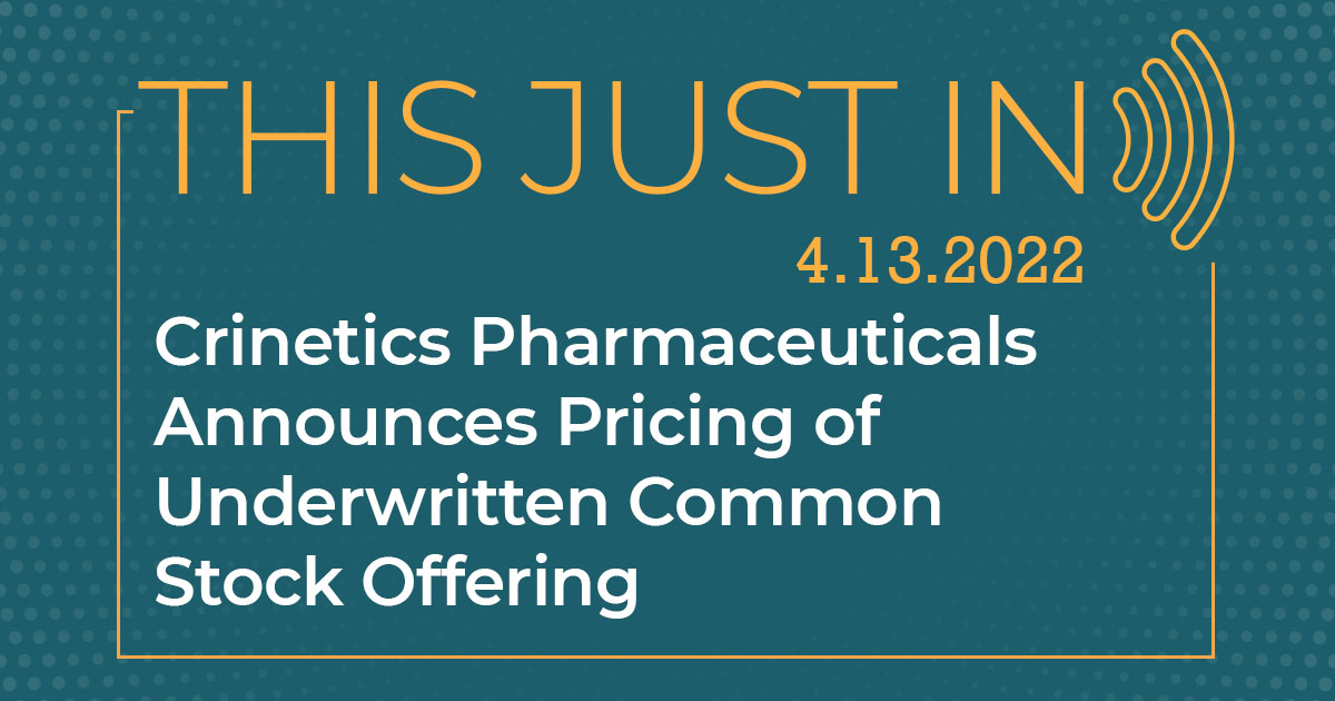 Announces Pricing Of Underwritten Common Stock Offering